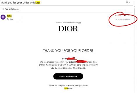 dior order issues